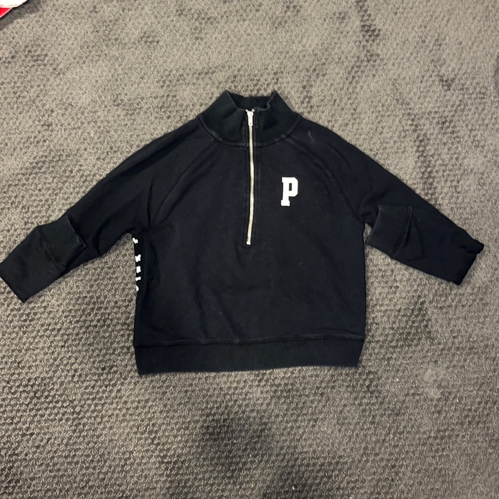 PINK black half zip sweatshirt